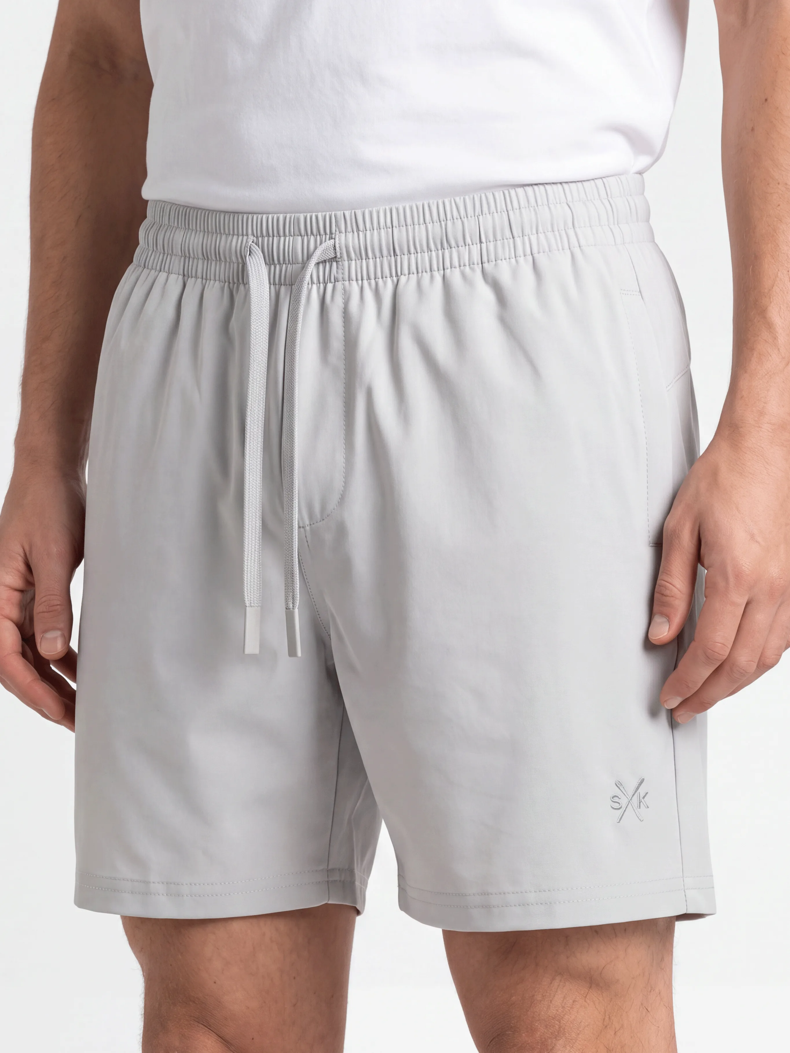 SHORT TECH EM POLIAMIDA C/ ELASTANO E BOLSO RETO
