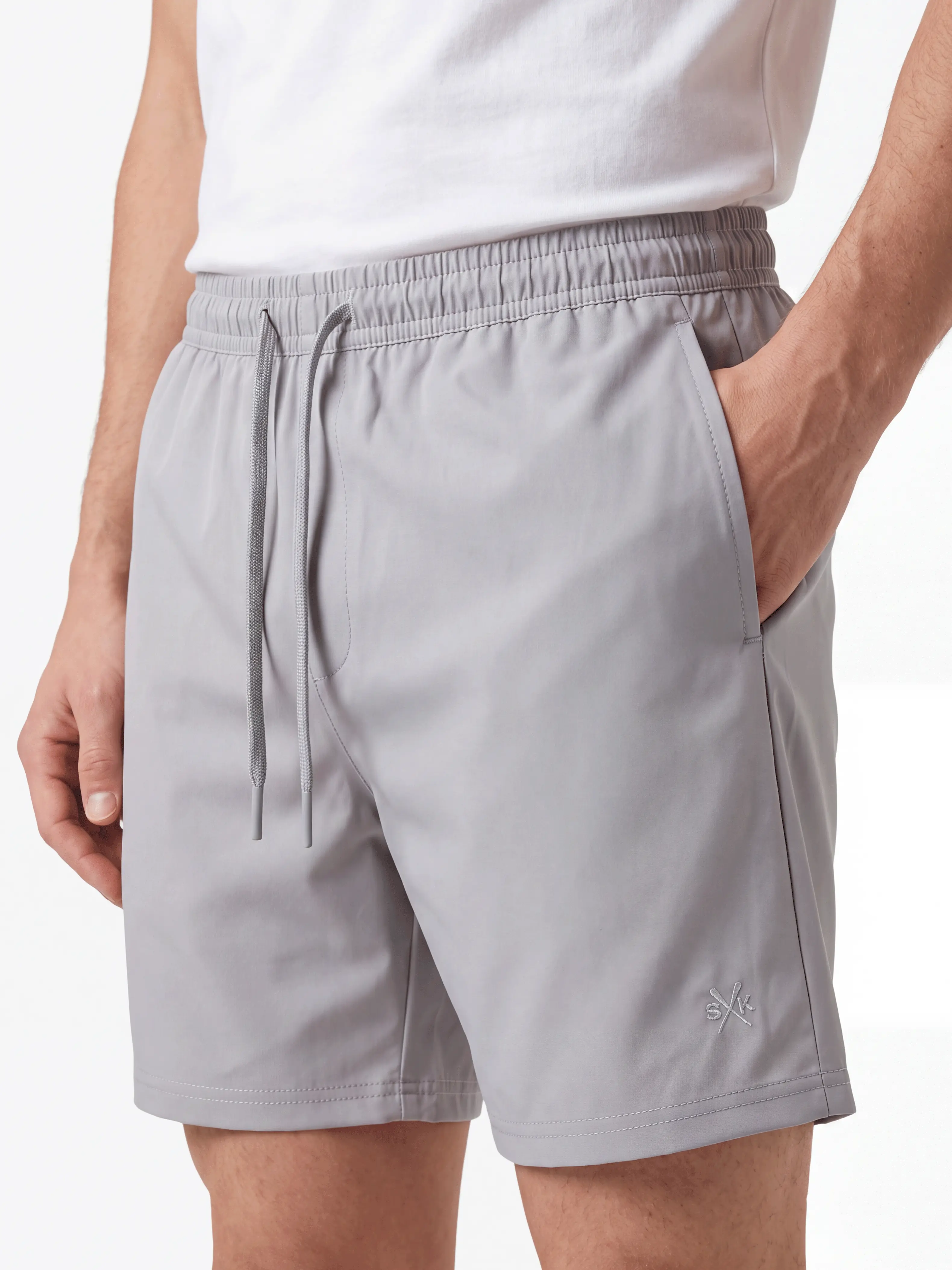 SHORT TECH EM POLIAMIDA C/ ELASTANO E BOLSO RETO