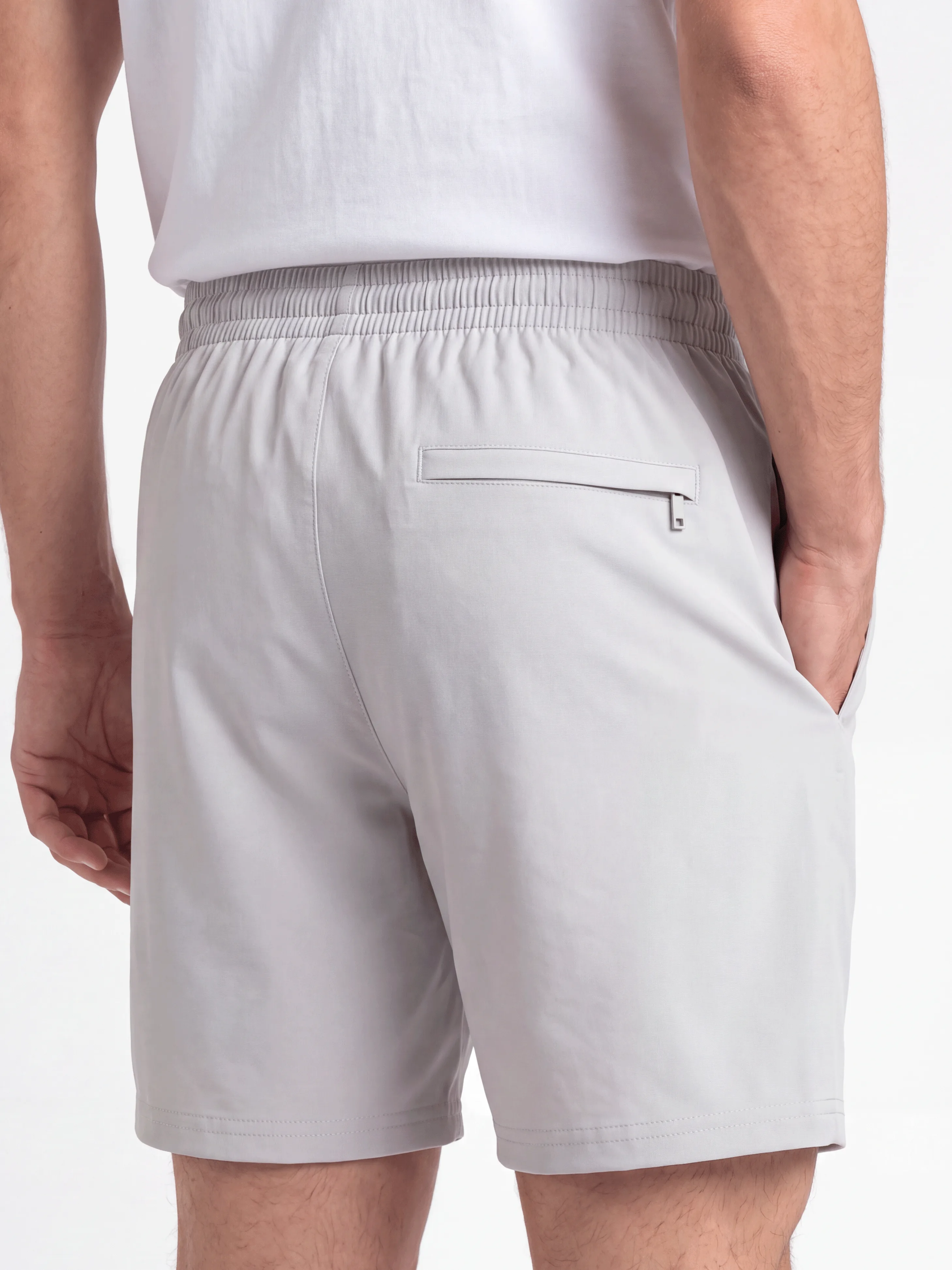 SHORT TECH EM POLIAMIDA C/ ELASTANO E BOLSO RETO