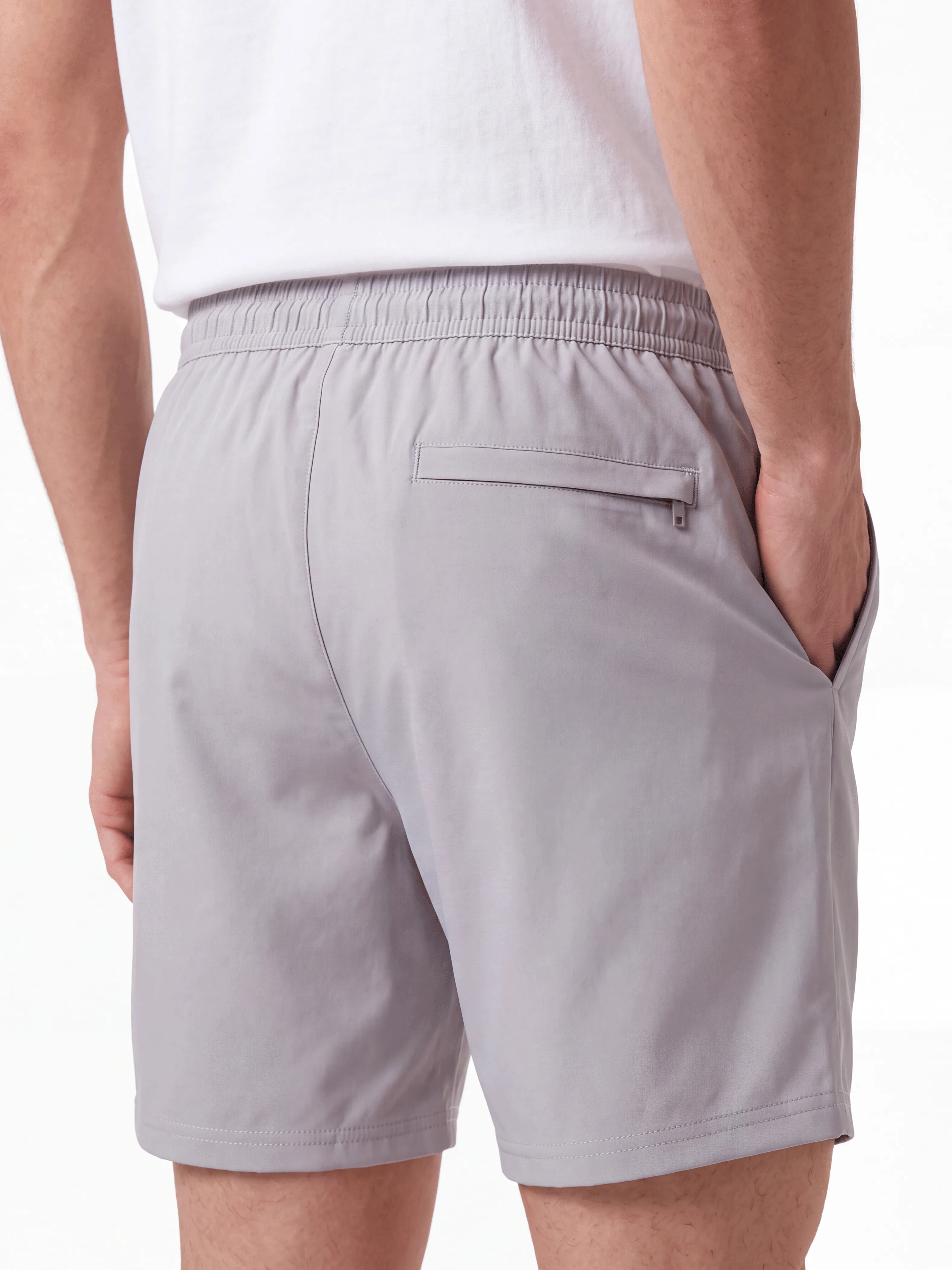 SHORT TECH EM POLIAMIDA C/ ELASTANO E BOLSO RETO