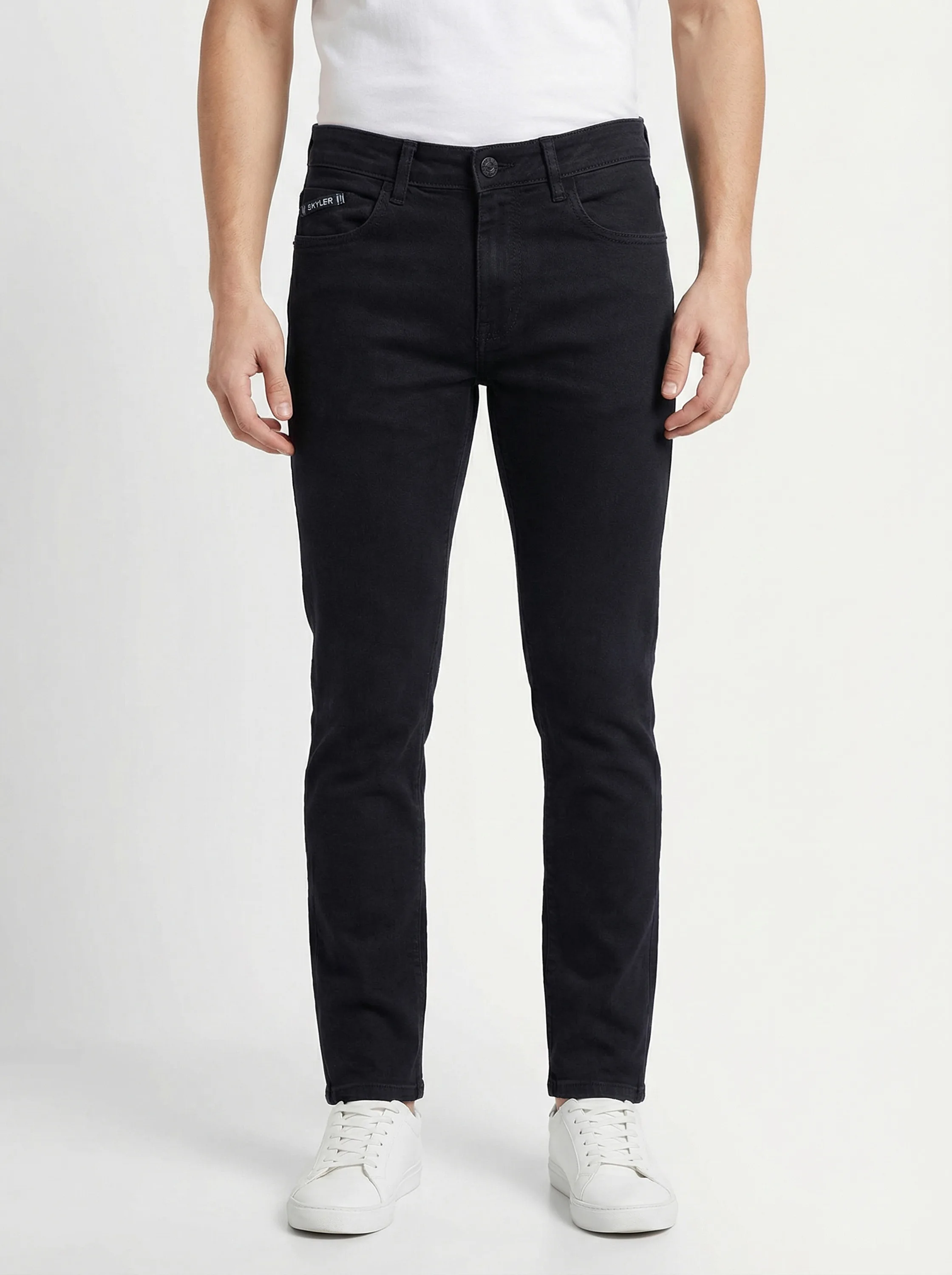 CALÇA CASUAL JEANS BLACK DENIM C/ BOLSO RELÓGIO