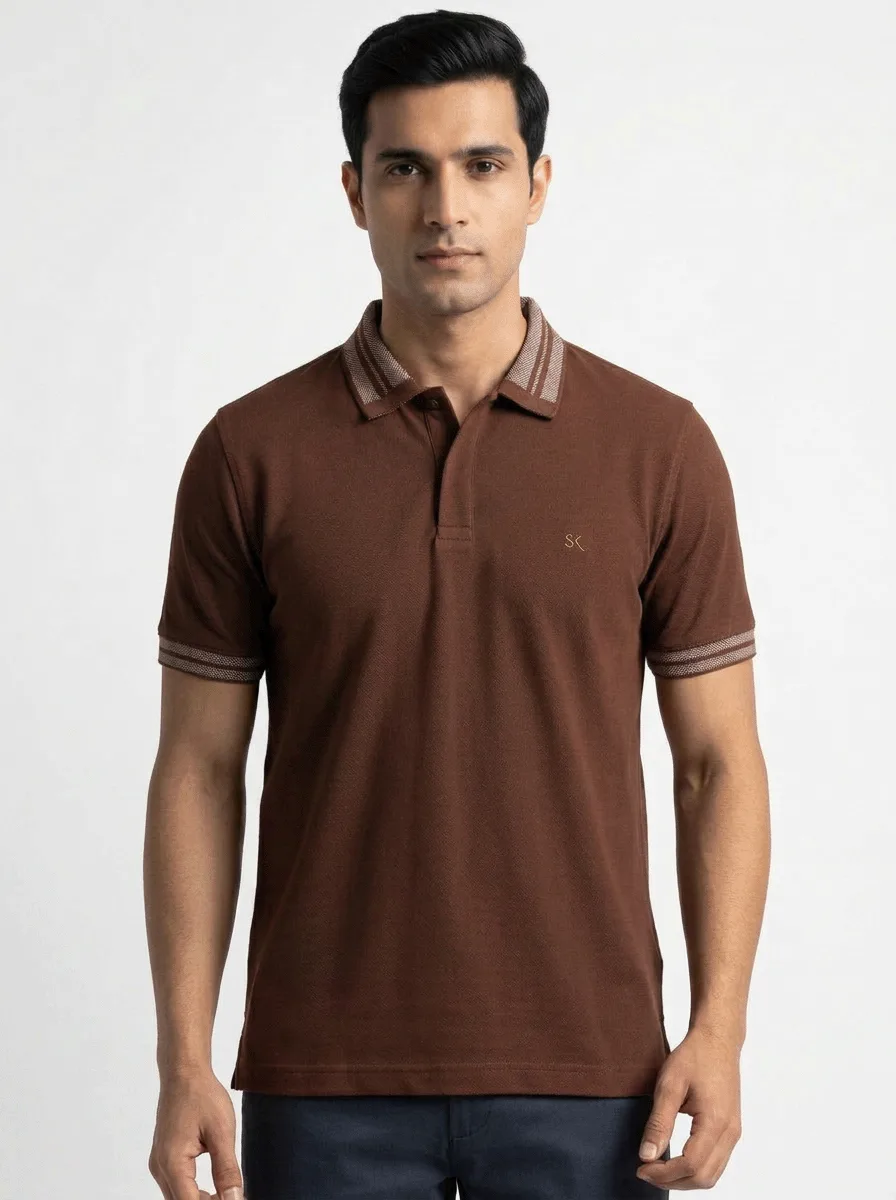 GOLA POLO CASUAL C/ PEITILHO COBERTO EM PIQUET C/ GOLA BINADA