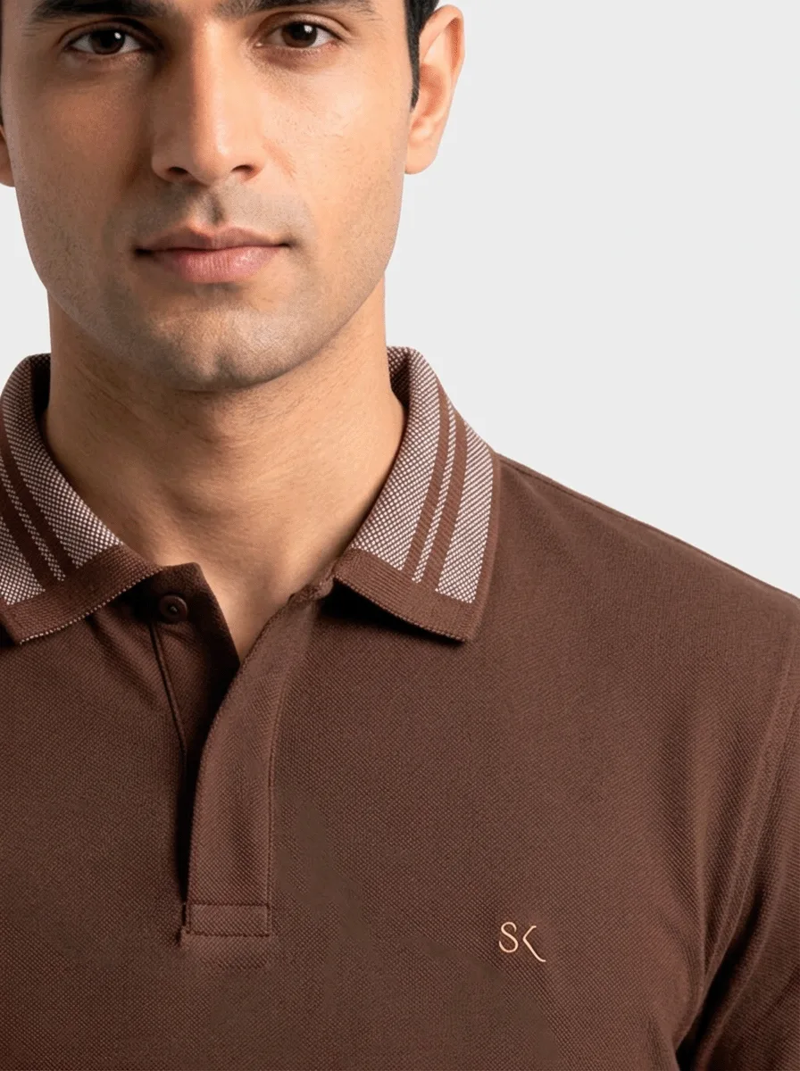 GOLA POLO CASUAL C/ PEITILHO COBERTO EM PIQUET C/ GOLA BINADA