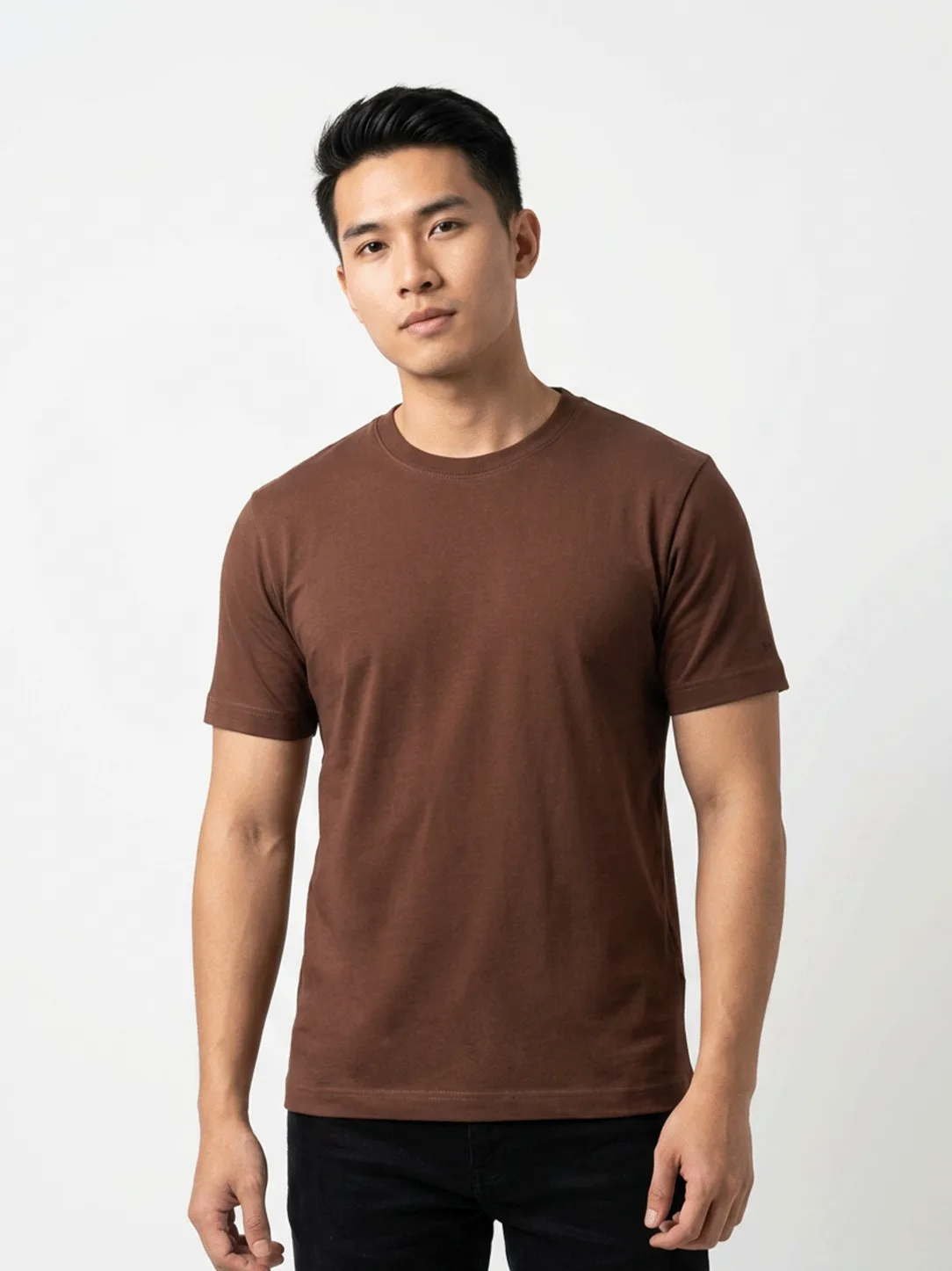 T-SHIRT CASUAL EM MALHA DUPLA C/ SILK SKYLER NA MANGA