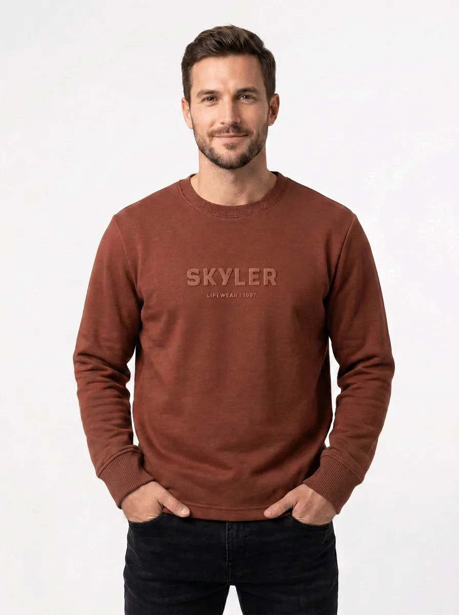 T-SHIRT CASUAL ML EM MOLETOM C/ SILK SKYLER RELEVO