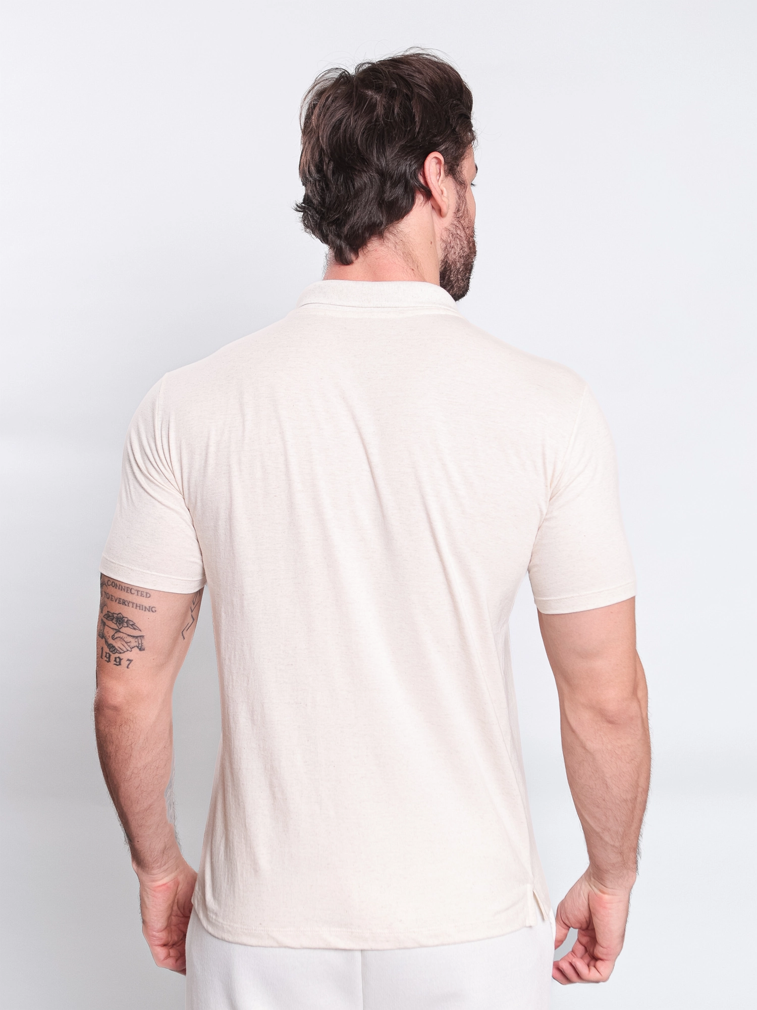GOLA POLO CASUAL EM MALHA C/ LINHO E SILK RELEVO SKYLER