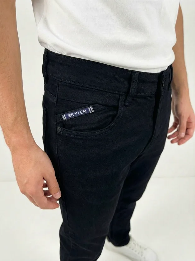 CALÇA CASUAL JEANS BLACK DENIM C/ BOLSO RELÓGIO