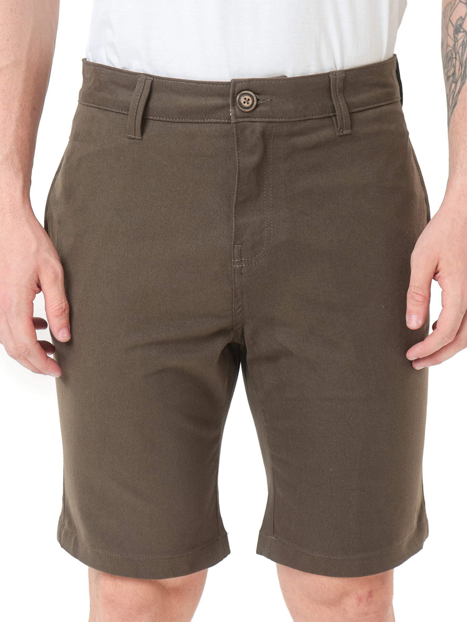 BERMUDA CASUAL C/ BOLSO RETO E BOLSO TRASEIRO VERDUGO E ELASTANO