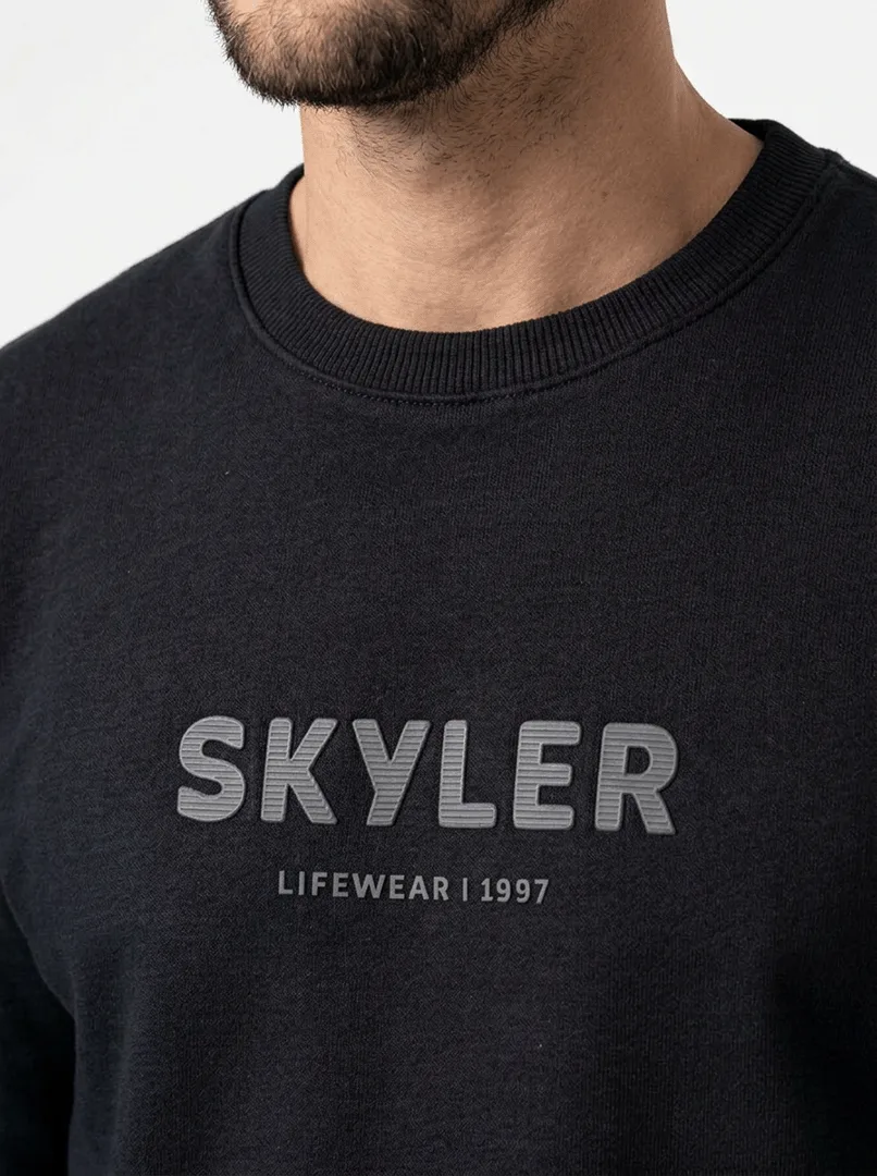 T-SHIRT CASUAL ML EM MOLETOM C/ SILK SKYLER RELEVO
